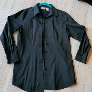 Stunning Vintage Chico long black tuxedo shirt size 8/10